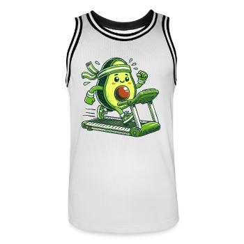 Un avocat sportif - Maillot de basket Homme - blanc/noir - Devant - AI Model Male 185 dark (185cm)