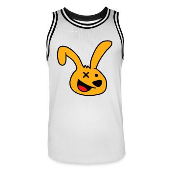 Hase verrückt wahnsinnig lachen komisch verwirrt - Männer Basketball-Trikot - Weiß/Schwarz - Vorne - AI Model Male 185 dark (185cm)