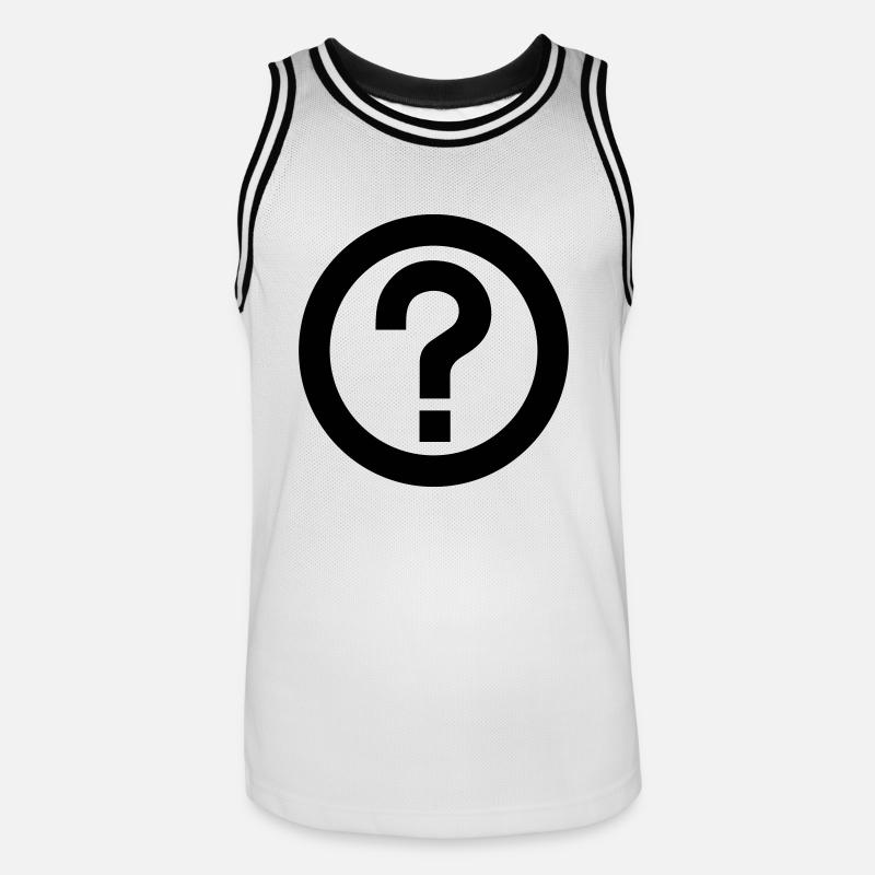 Point d'interrogation,Phrase interrogative - Maillot de basket Homme - blanc/noir