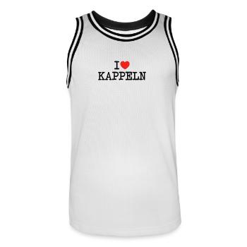 I love Kappeln - Männer Basketball-Trikot - Weiß/Schwarz - Vorne - AI Model Male 185 dark (185cm)