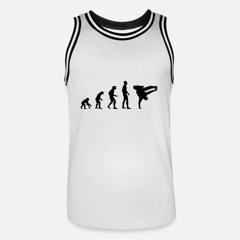 Breakdance Evolution Silhouette - Men's Basketball Jersey - white/black