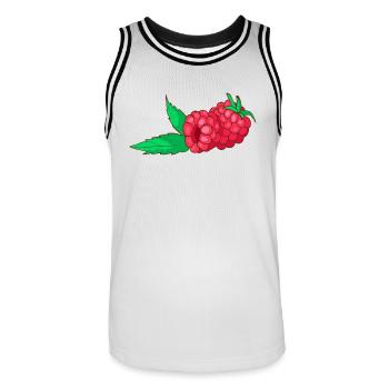 Himbeeren - Männer Basketball-Trikot - Weiß/Schwarz - Vorne - AI Model Male 185 dark (185cm)