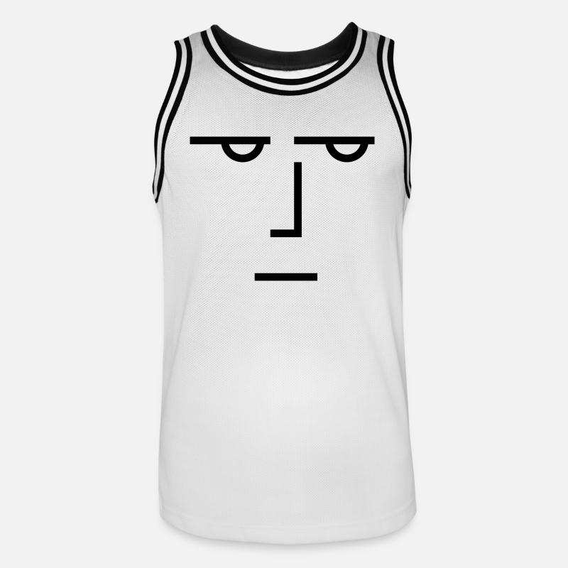 Ein ernster Blick - Männer Basketball-Trikot - Weiß/Schwarz