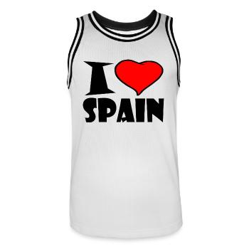I love Spain - Männer Basketball-Trikot - Weiß/Schwarz - Vorne - AI Model Male 185 dark (185cm)