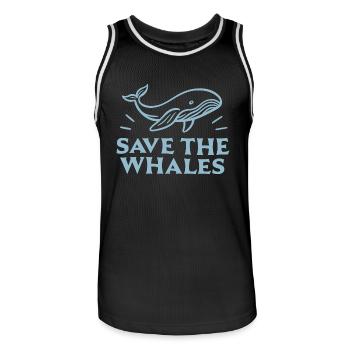 Sauver les baleines animaux marins - Maillot de basket Homme - noir/blanc - Devant - AI Model Male 185 dark (185cm)