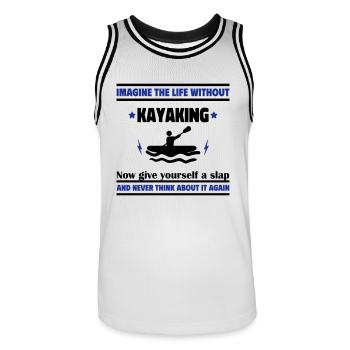 Imaginez la vie sans kayak : inimaginable - Maillot de basket Homme - blanc/noir - Devant - AI Model Male 185 dark (185cm)