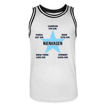 Nienhagen Urlaub Ostseeküste Ostseebad Ostsee - Männer Basketball-Trikot - Weiß/Schwarz - Vorne - AI Model Male 185 dark (185cm)