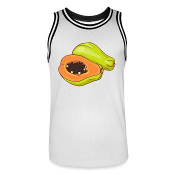 Papaya Melonenbaum Papayabaum - Männer Basketball-Trikot - Weiß/Schwarz - Vorne - AI Model Male 185 dark (185cm)