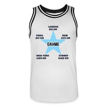 Dahme Urlaub Ostseebad Küste Ostsee Meer Ferien - Männer Basketball-Trikot - Weiß/Schwarz - Vorne - AI Model Male 185 dark (185cm)