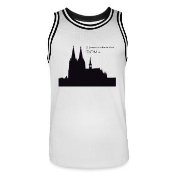 Cathédrale de Cologne - Maillot de basket Homme - blanc/noir - Devant - AI Model Male 185 dark (185cm)