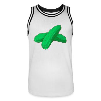 Pickled Gherkins Gherkins Cornichons Cucumbers - Men's Basketball Jersey - white/black - Front - AI Model Male 185 dark (185cm)