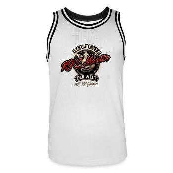 Der Beste KFZ Meister der Welt seit 25 Jahren - - Männer Basketball-Trikot - Weiß/Schwarz - Vorne - AI Model Male 185 dark (185cm)