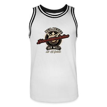 Der Beste Lebensmittelkontrolleur der Welt seit 45 - Männer Basketball-Trikot - Weiß/Schwarz - Vorne - AI Model Male 185 dark (185cm)