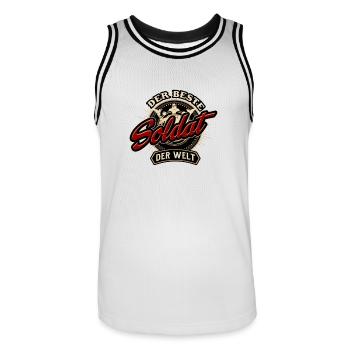 Der Beste Soldat der Welt - Geburstags Geschenk - Männer Basketball-Trikot - Weiß/Schwarz - Vorne - AI Model Male 185 dark (185cm)