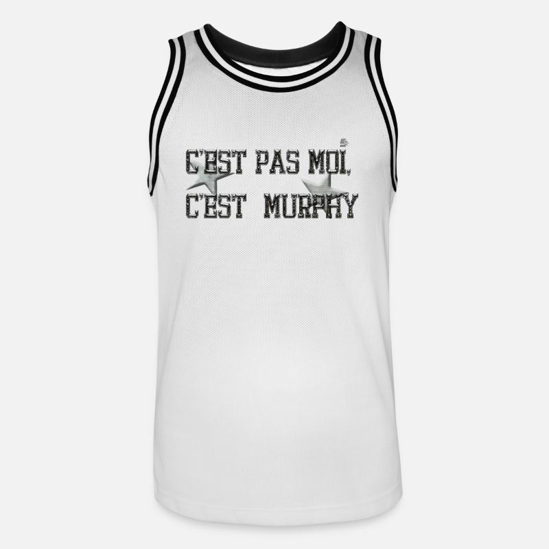 c est pas moi c est_ murphy by customstyle - Maillot de basket Homme - blanc/noir