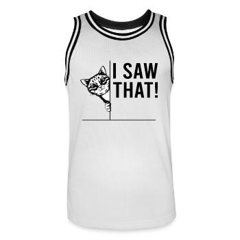 Katze, ich habe gesehen, dass lustige Tiere - Männer Basketball-Trikot - Weiß/Schwarz - Vorne - AI Model Male 185 dark (185cm)