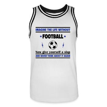 Stell dir das Leben ohne Fußball vor - Männer Basketball-Trikot - Weiß/Schwarz - Vorne - AI Model Male 185 dark (185cm)