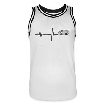 Heartbeat Koala Baby Geschenk - Männer Basketball-Trikot - Weiß/Schwarz - Vorne - AI Model Male 185 dark (185cm)