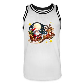 Weihnachten - Männer Basketball-Trikot - Weiß/Schwarz - Vorne - AI Model Male 185 dark (185cm)