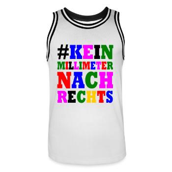 kein millimeter nach rechts - Männer Basketball-Trikot - Weiß/Schwarz - Vorne - AI Model Male 185 dark (185cm)