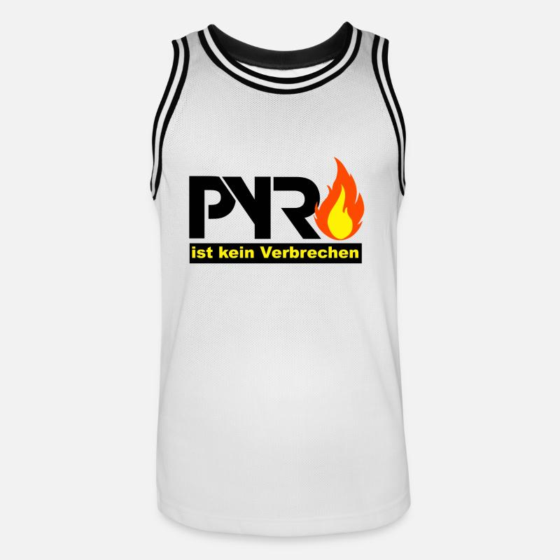 Pyro - Männer Basketball-Trikot - Weiß/Schwarz