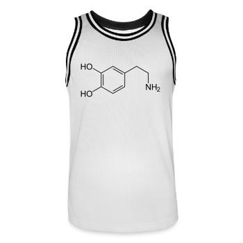 dopamine - Men's Basketball Jersey - white/black - Front - AI Model Male 185 dark (185cm)