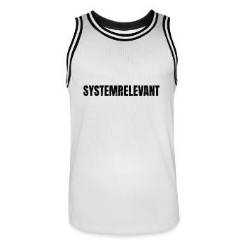 Systemrelevant vintage - Männer Basketball-Trikot - Weiß/Schwarz - Vorne - AI Model Male 185 dark (185cm)