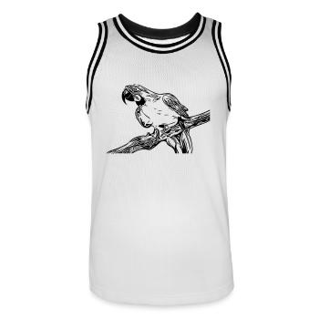 Papagei - Männer Basketball-Trikot - Weiß/Schwarz - Vorne - AI Model Male 185 dark (185cm)
