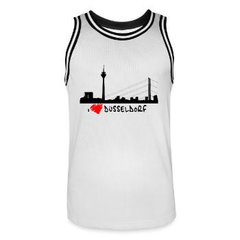 J'aime Dusseldorf - Maillot de basket Homme - blanc/noir - Devant - AI Model Male 185 dark (185cm)