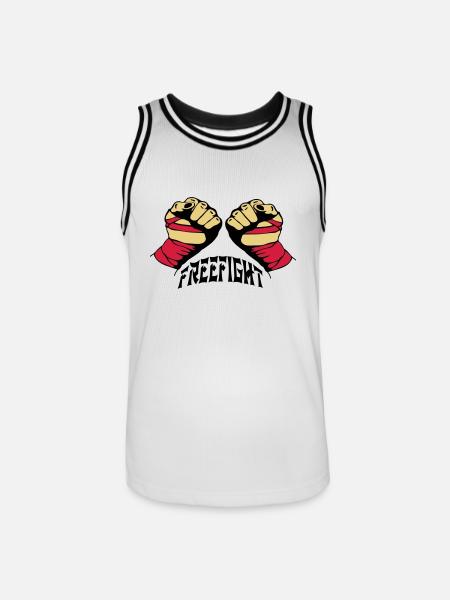 Freefight Fists - Männer Basketball-Trikot - Weiß/Schwarz