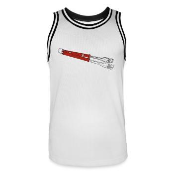 barbecue grill barbecue hamburger bacon bifteck sauver - Maillot de basket Homme - blanc/noir - Devant - AI Model Male 185 dark (185cm)