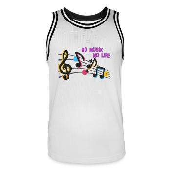 Musical symbols - Men's Basketball Jersey - white/black - Front - AI Model Male 185 dark (185cm)