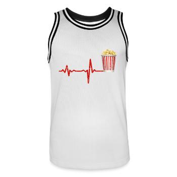 Popcorn Heartbeat - cadeau - Maillot de basket Homme - blanc/noir - Devant - AI Model Male 185 dark (185cm)