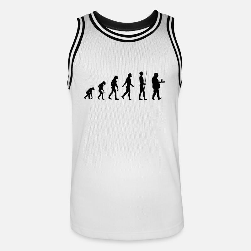 Evolution des Essens - Männer Basketball-Trikot - Weiß/Schwarz