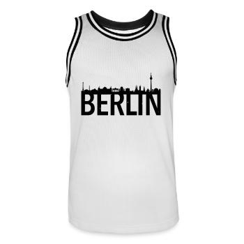 Berlin skyline - Men's Basketball Jersey - white/black - Front - AI Model Male 185 dark (185cm)