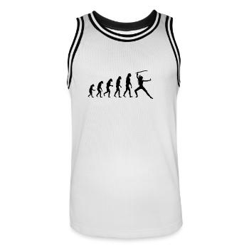 Evolution Swordsman - Men's Basketball Jersey - white/black - Front - AI Model Male 185 dark (185cm)