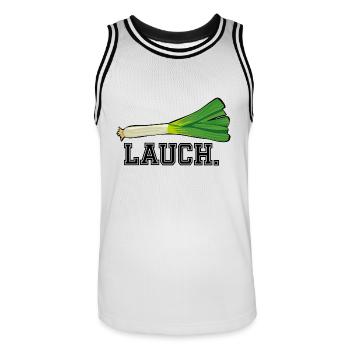 lauch1 - Men's Basketball Jersey - white/black - Front - AI Model Male 185 dark (185cm)