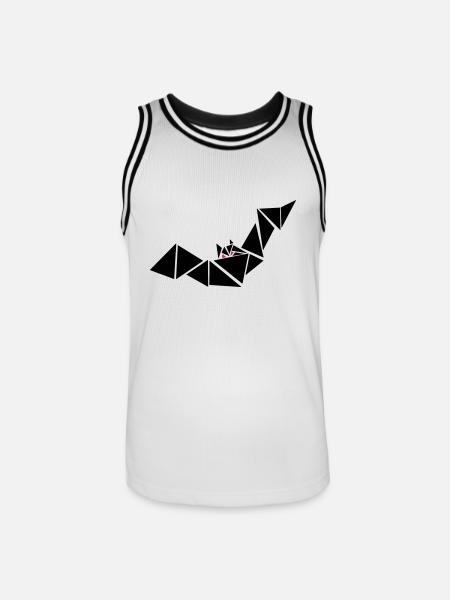 Origami Paper Animal Bat - Men's Basketball Jersey - white/black