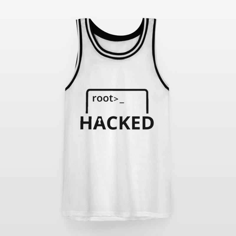 Hacked Hacker Informatiker Computer Programmierer Männer Basketball-Trikot