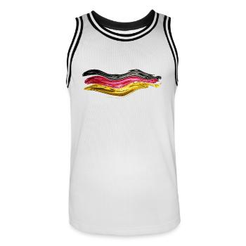 Germany Germany Flag Germany Flag World Cup - Men's Basketball Jersey - white/black - Front - AI Model Male 185 dark (185cm)