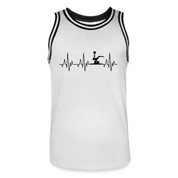 Heartbeat ECG Gymnastique Gymnastique Acrobatie Sport - Maillot de basket Homme - blanc/noir - Devant - AI Model Male 185 dark (185cm)