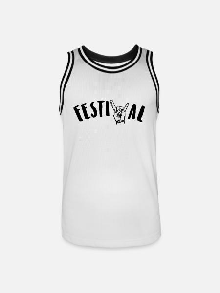 festival - Männer Basketball-Trikot - Weiß/Schwarz