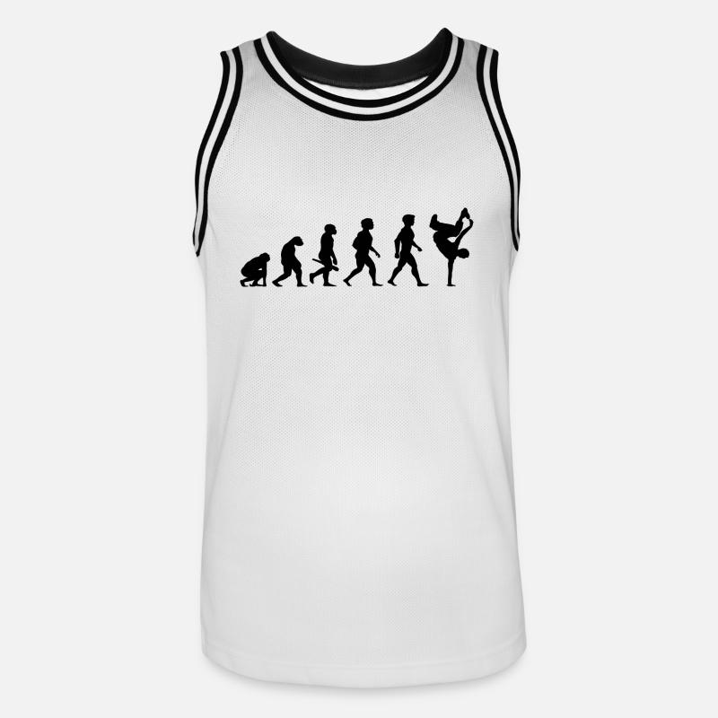Evolution Breakdance Breaking Breakdancing Hip-Hop - Männer Basketball-Trikot - Weiß/Schwarz