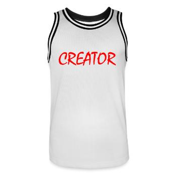 Creator - Maillot de basket Homme - blanc/noir - Devant - AI Model Male 185 dark (185cm)