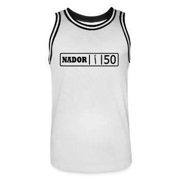 Plaque d’immatriculation Nador ا 50 - Maillot de basket Homme - blanc/noir - Devant - AI Model Male 185 dark (185cm)