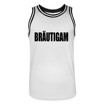 Bräutigam - Männer Basketball-Trikot - Weiß/Schwarz - Vorne - AI Model Male 185 dark (185cm)