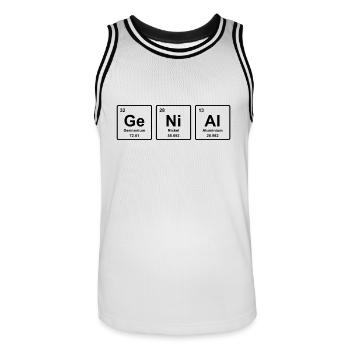 GENIAL ELEMENTE lustiges Geschenk Periodensystem - Männer Basketball-Trikot - Weiß/Schwarz - Vorne - AI Model Male 185 dark (185cm)