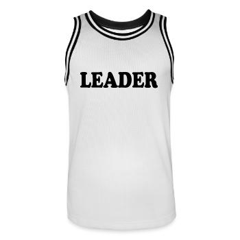 Leader - Men's Basketball Jersey - white/black - Front - AI Model Male 185 dark (185cm)