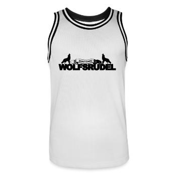Bräutigam Wolfsrudel Junggesellenabschied Geschenk - Männer Basketball-Trikot - Weiß/Schwarz - Vorne - AI Model Male 185 dark (185cm)