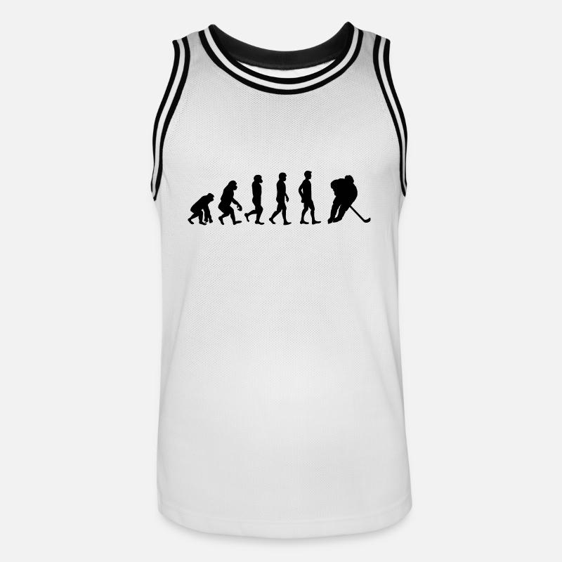 Evolution Eishockey - Männer Basketball-Trikot - Weiß/Schwarz